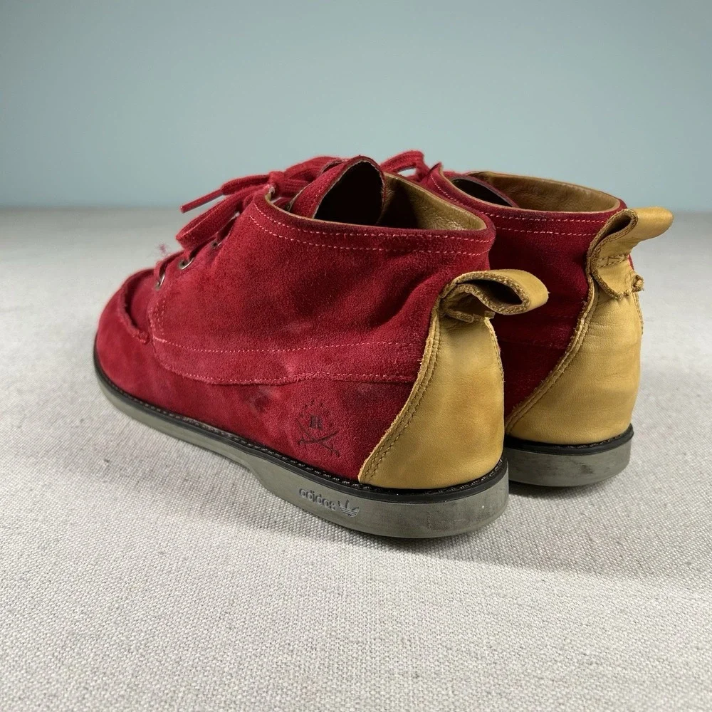 Adidas x Ransom Shoes Size 11 Mid Chukka Boots Red Suede Leather Never Ending